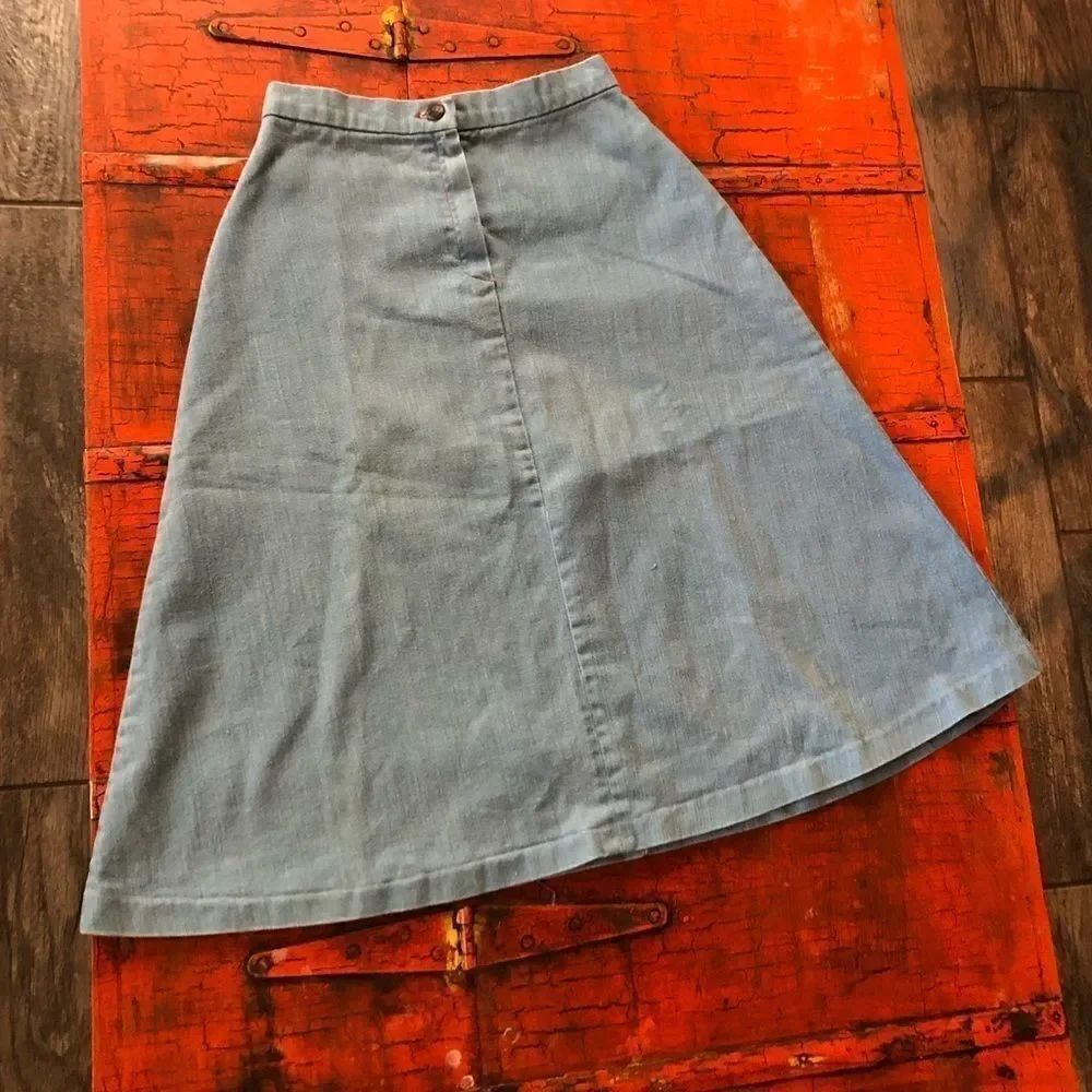 Vintage Vicky Vaughn High Waisted Jean Skirt